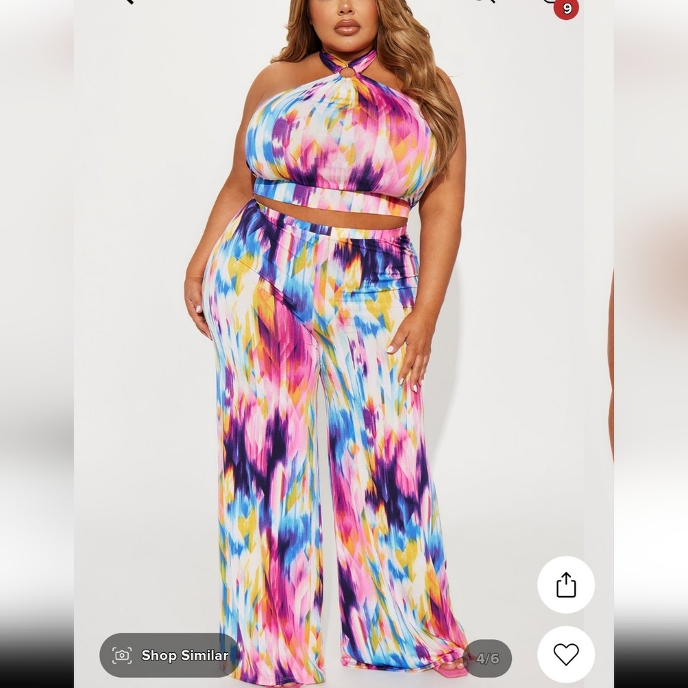 Fashion Nova Multicolor Wide Leg Pants